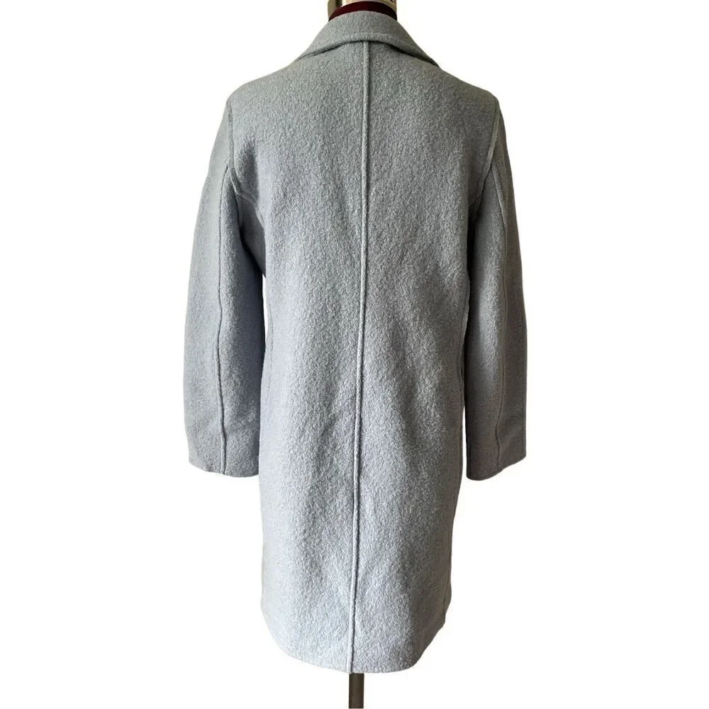 J Crew Coat Daphne Topcoat in Boiled Wool Mountain Blue size 4 6 - Picture 5 of 14